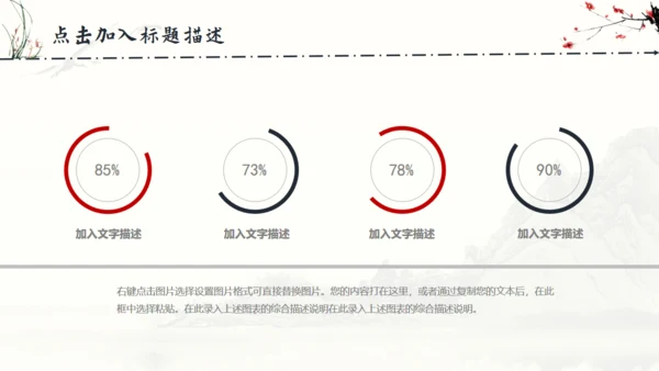 中国风梅花兰花山水通用PPT模板