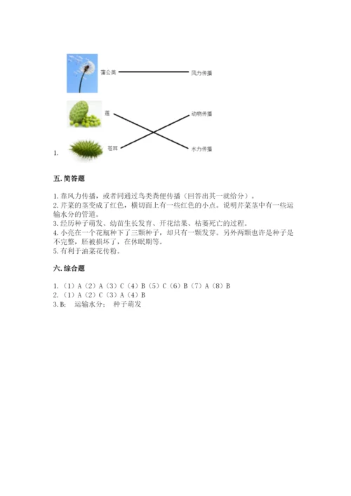 科学四年级下册第一单元《植物的生长变化》测试卷含答案【培优a卷】.docx