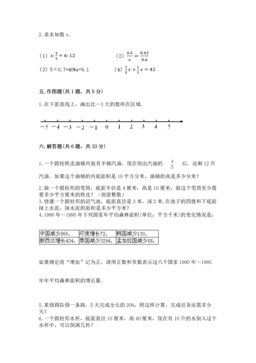 小学六年级下册数学期末卷附完整答案（全优）.docx