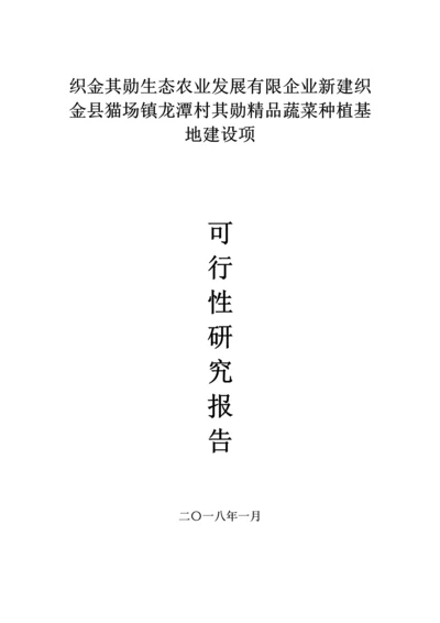 蔬菜大棚建设项目可研报告.docx