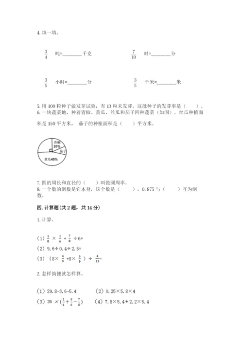 人教版小学六年级上册数学期末测试卷（考点提分）.docx