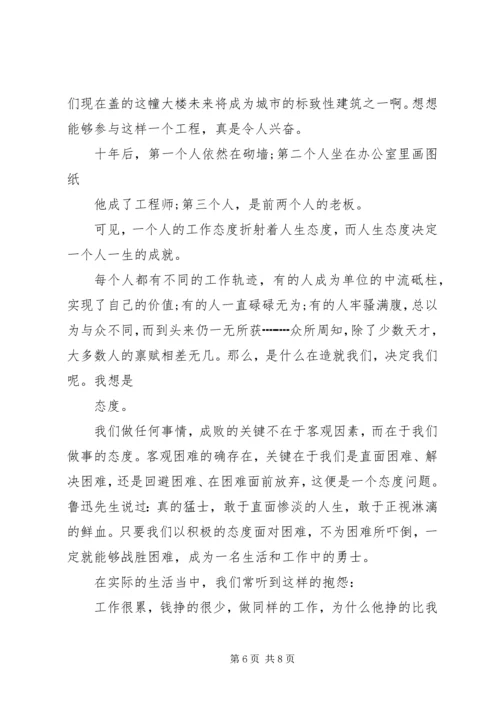 关于态度决定一切主题演讲稿.docx