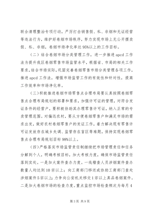 烟草专卖局专卖管理工作计划.docx