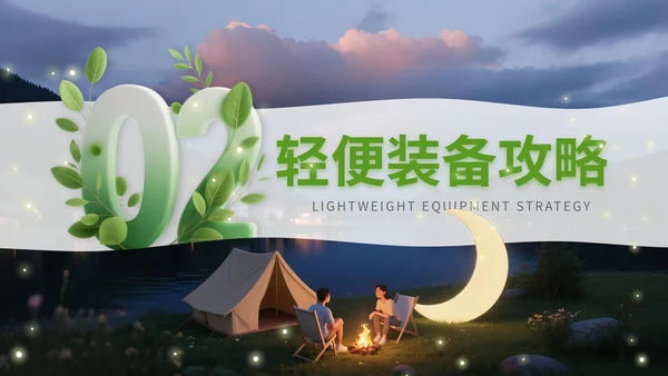 绿色3D立体风户外露营攻略