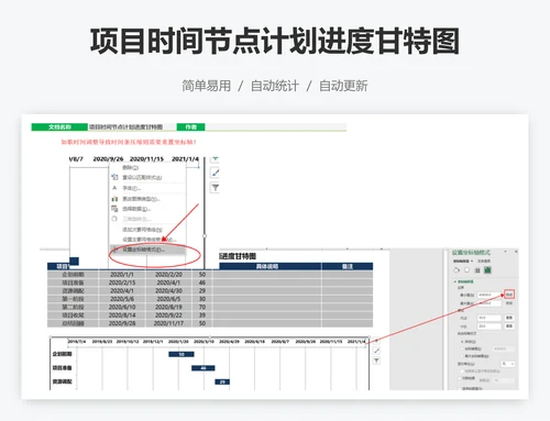 项目时间节点计划进度甘特图