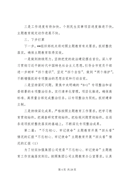 机关“不忘初心、牢记使命”主题教育“回头看”自查情况汇报.docx