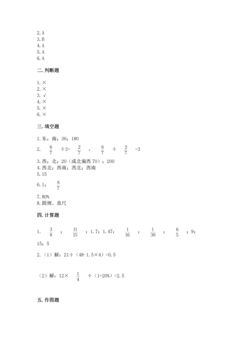 六年级上册数学期末测试卷（考试直接用）word版.docx