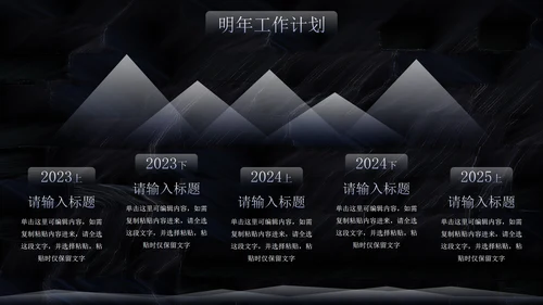黑色简约高级纹理年终工作总结PPT模板