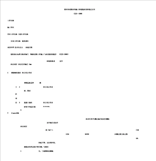 排水沟或截水沟施工检验批质量检验记录表格