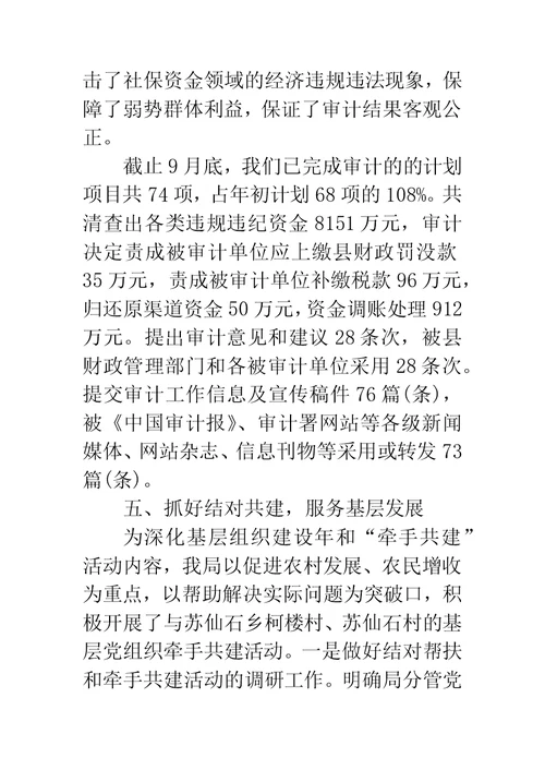 审计局党委书记述职报告