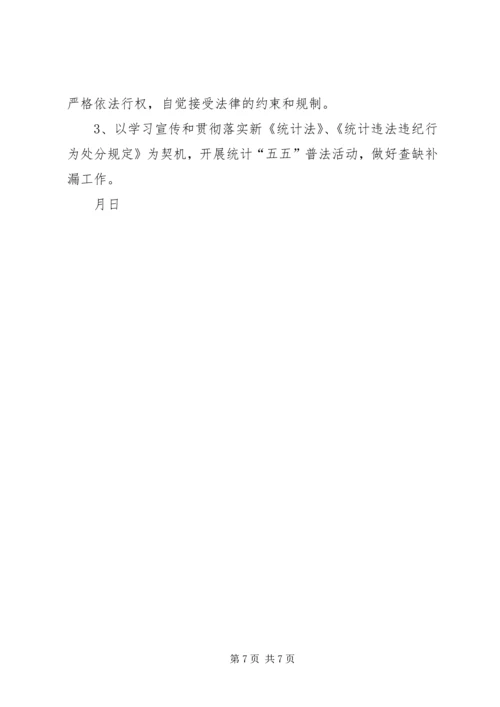 县统计局开展“五五”普法自检自查情况汇报.docx