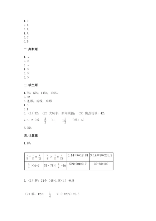 小学六年级上册数学期末测试卷精品（模拟题）.docx