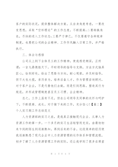 个人实习期工作总结范文.docx