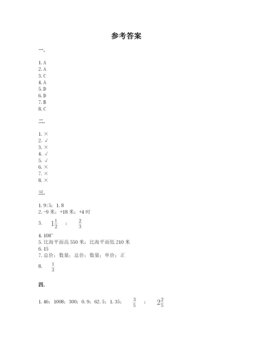 北师大版数学小升初模拟试卷（精练）.docx