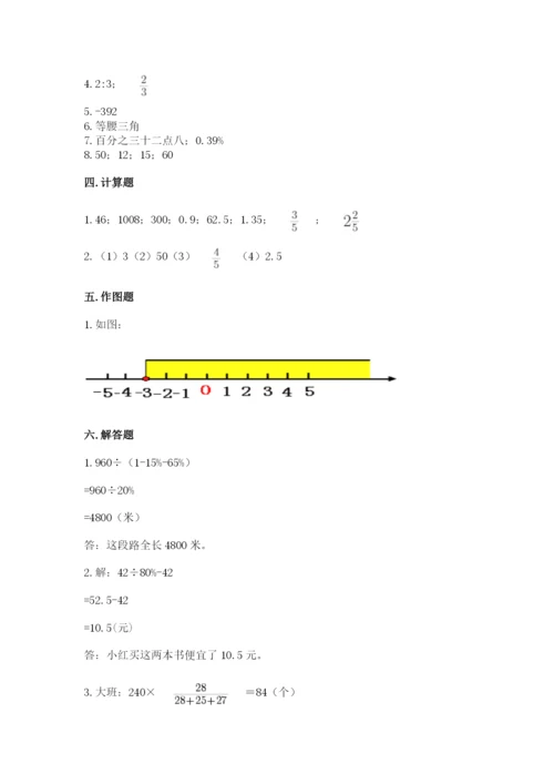 廊坊市香河县六年级下册数学期末测试卷必考题.docx