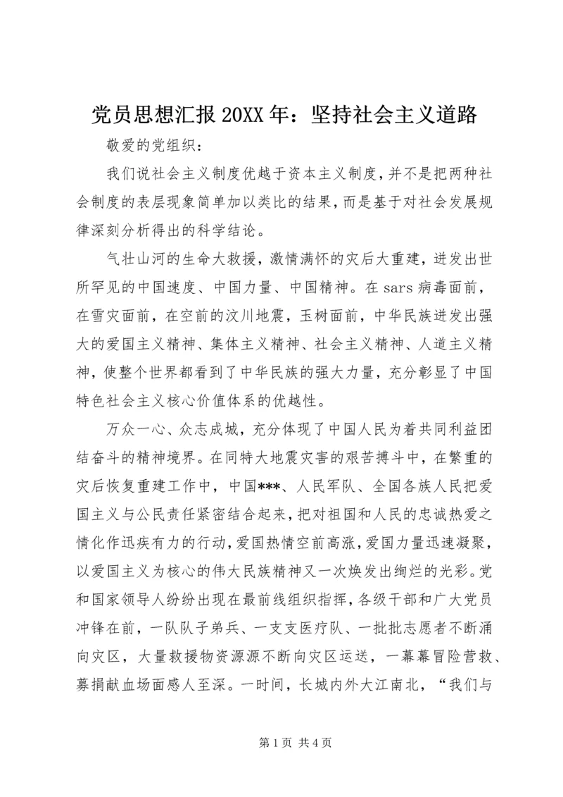 党员思想汇报某年：坚持社会主义道路.docx