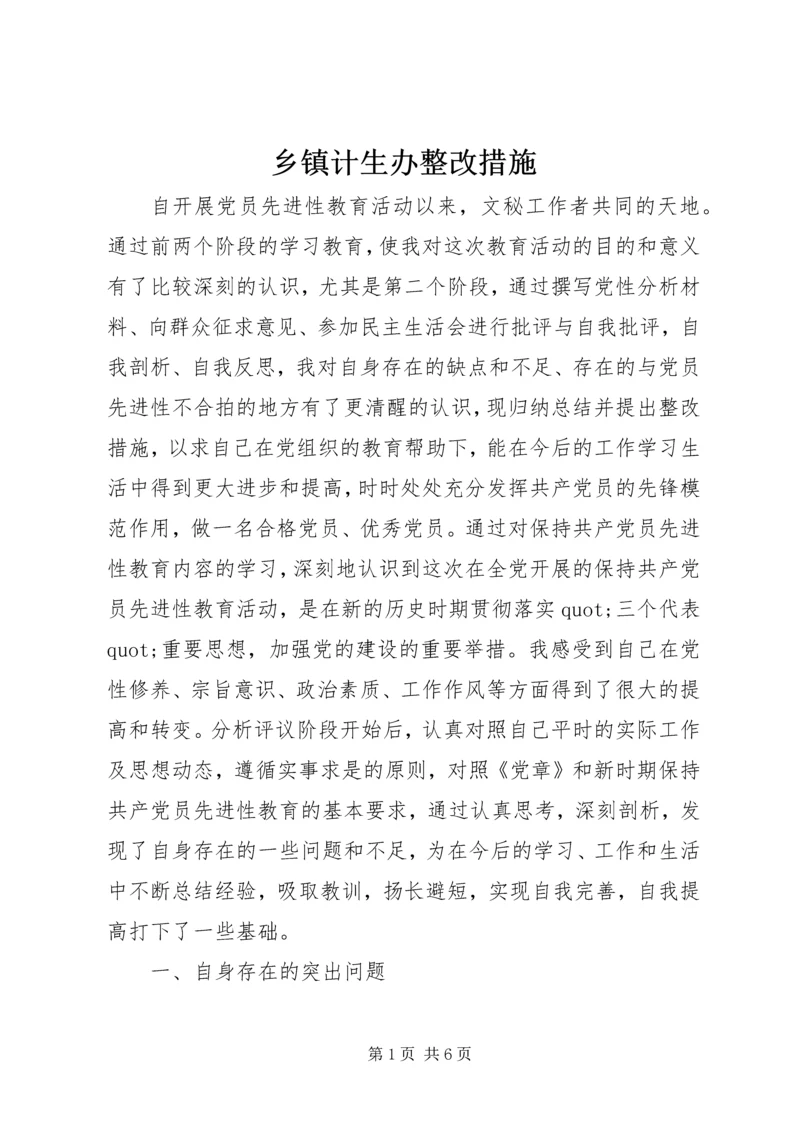 乡镇计生办整改措施.docx