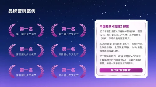 梅红色中国风七夕文化星河鹊影传千年PPT模板