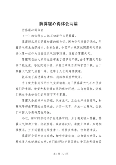 防雾霾心得体会两篇.docx