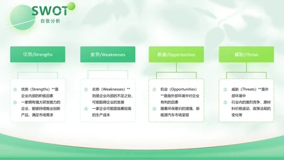 绿色商务风swot分析SWOT关系页