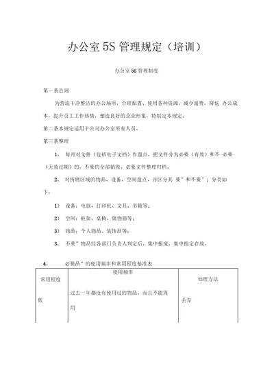 办公室5S管理培训教材