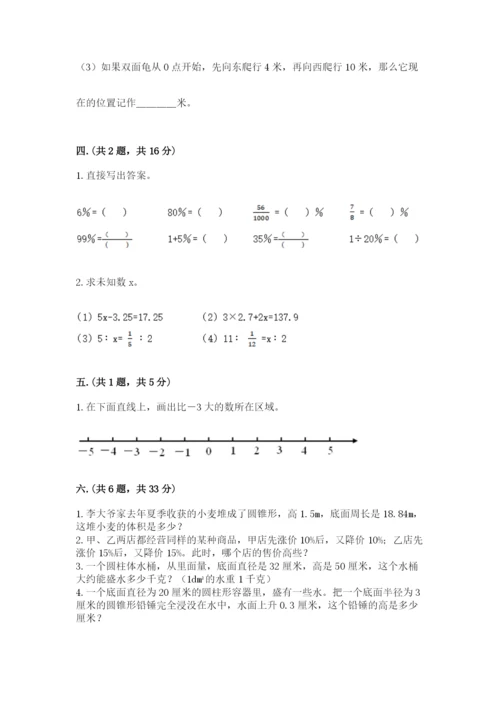 人教版六年级数学下学期期末测试题【典优】.docx