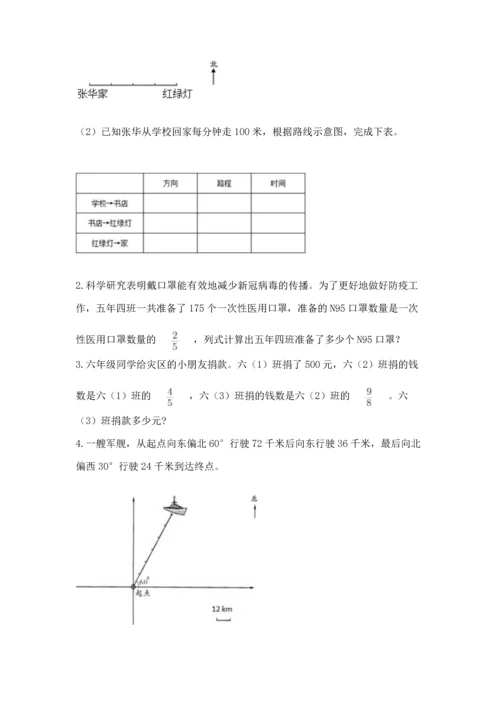 人教版六年级上册数学期中测试卷及参考答案【满分必刷】.docx