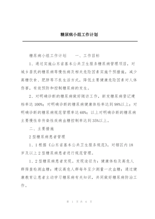 糖尿病小组工作计划.docx