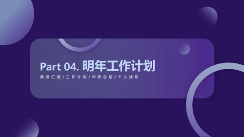 紫色渐变圆简约商务PPT模板