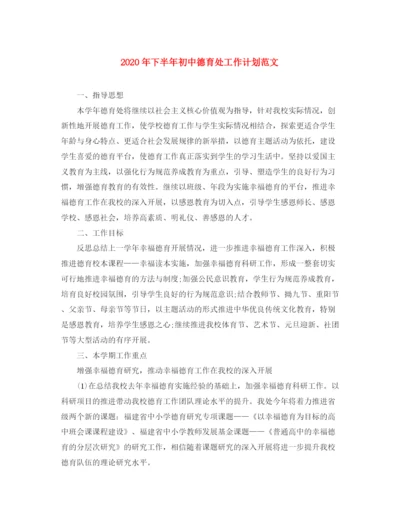 精编之年下半年初中德育处工作计划范文.docx
