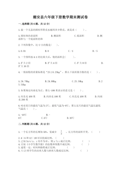 潮安县六年级下册数学期末测试卷完美版.docx