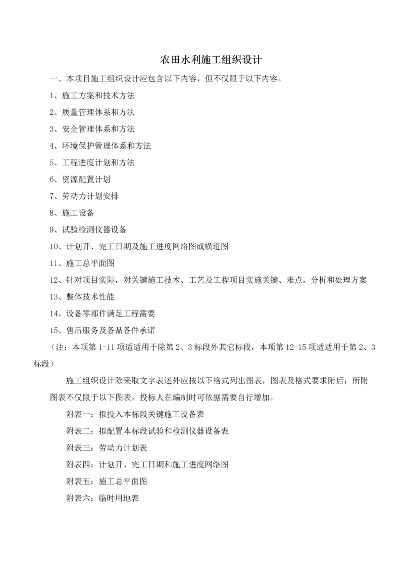 农田水利综合标准施工组织设计.docx