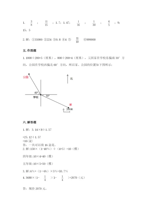 人教版小学六年级上册数学期末测试卷全面.docx