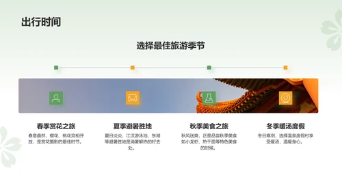 绿色扁平风旅游出行计划旅游攻略PPT模板