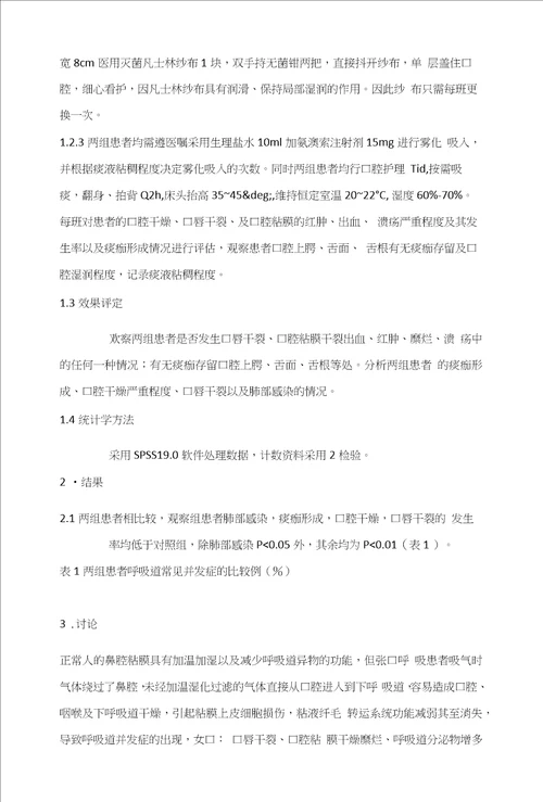 凡士林纱布用于脑卒中昏迷张口呼吸患者的效果观察