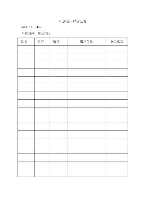 公司保安部常用表格