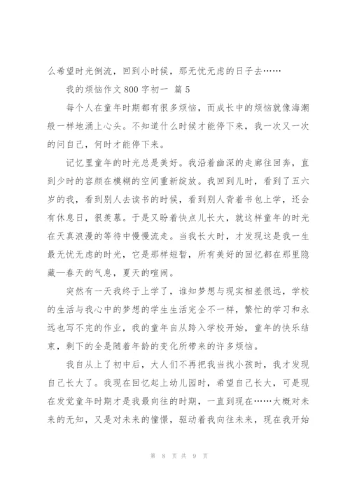 我的烦恼作文800字初一5篇.docx