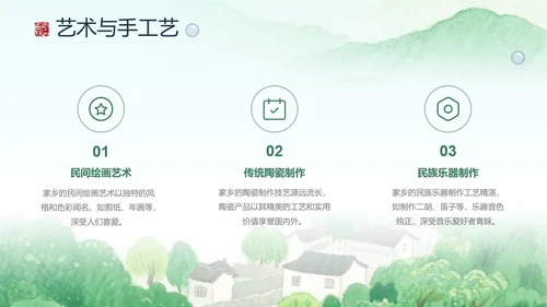 团团猫绿色家乡介绍通用PPT模版