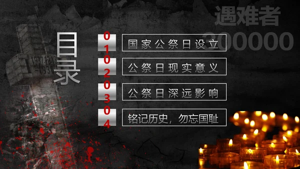 国家公祭日南京大屠杀通用PPT模板