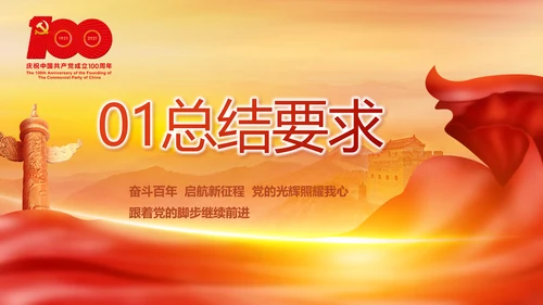 建党100周年大会七一讲话ppt党课