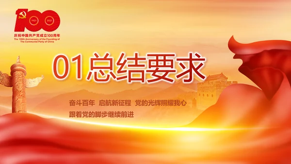 建党100周年大会七一讲话ppt党课