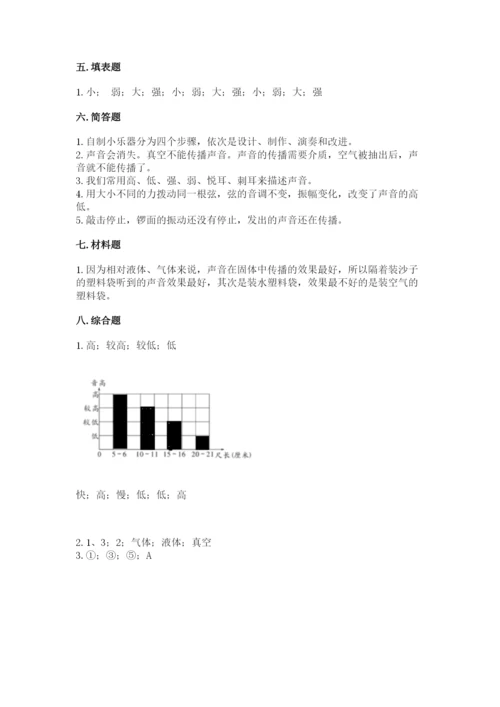 教科版 科学四年级上册第一单元声音测试卷全面.docx