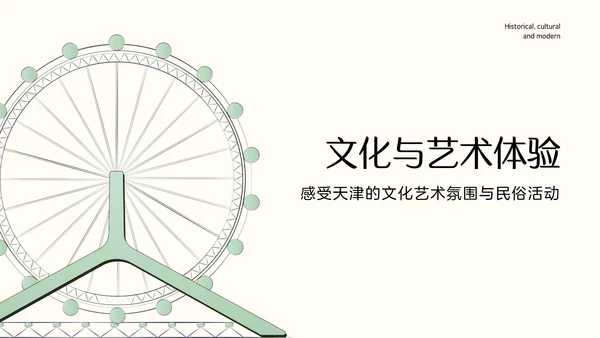 国风绿色渐变天津旅游攻略