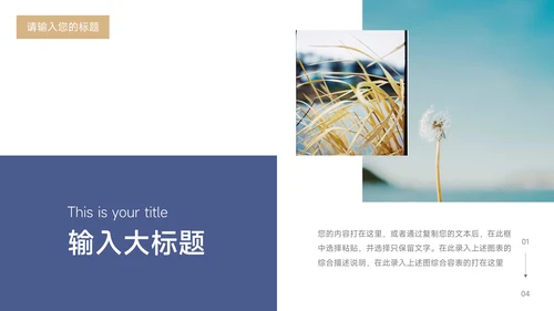 蓝色简约质感企业文化培训PPT模板