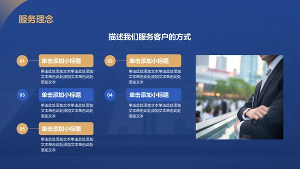 蓝色商务风公司介绍PPT模板