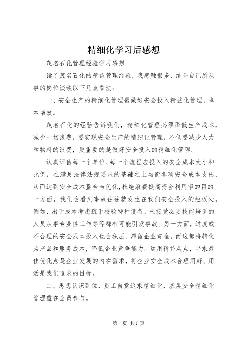 精细化学习后感想 (5).docx