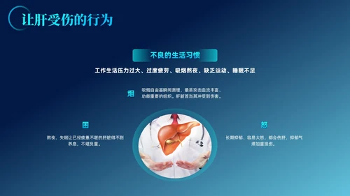 蓝色科技风全国爱肝日课件