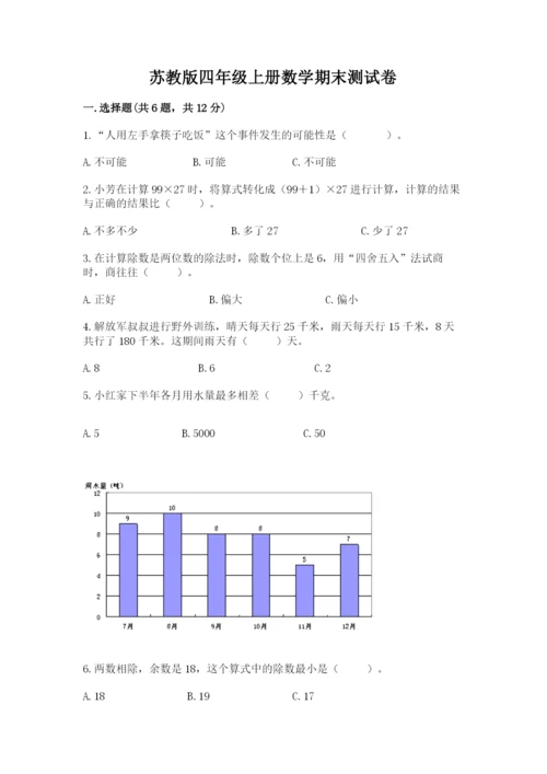 苏教版四年级上册数学期末测试卷精品【典优】.docx