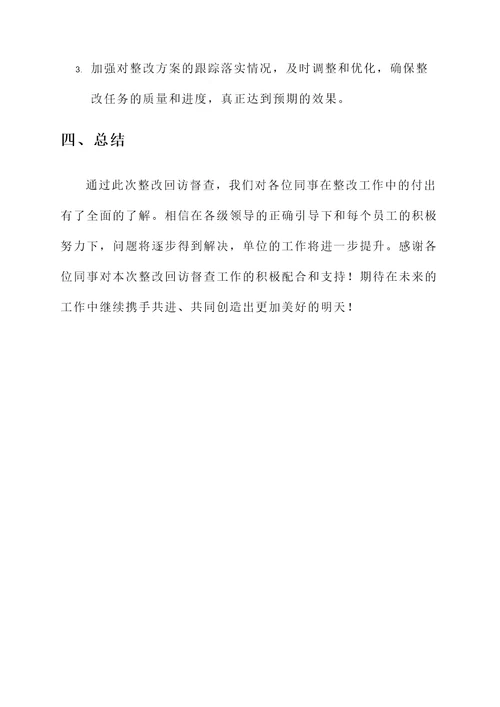 巡视整改回访督查情况汇报