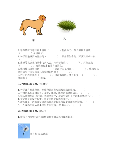 教科版科学四年级下册第一单元《植物的生长变化》测试卷附答案（巩固）.docx